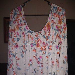 Free People large flower off shoulder flowy top